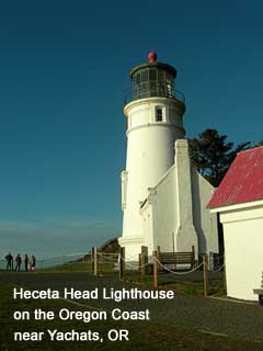 Hecate Head Lighthouse on the Oregon Coast near Yachats, OR